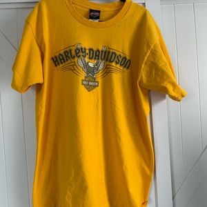 EUC Harley Davidson Motorcycle Men's Seaford DE Yellow SS Shirt T Shirt SZ XL